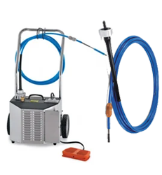 Tube cleaning machine flexible shaft and tube cleaning brushes
